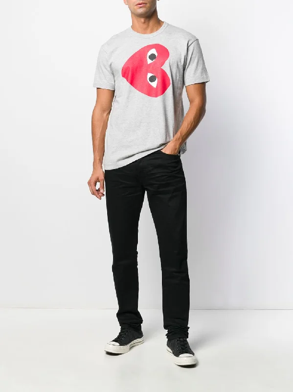 Heart Print Crew Neck T-Shirt