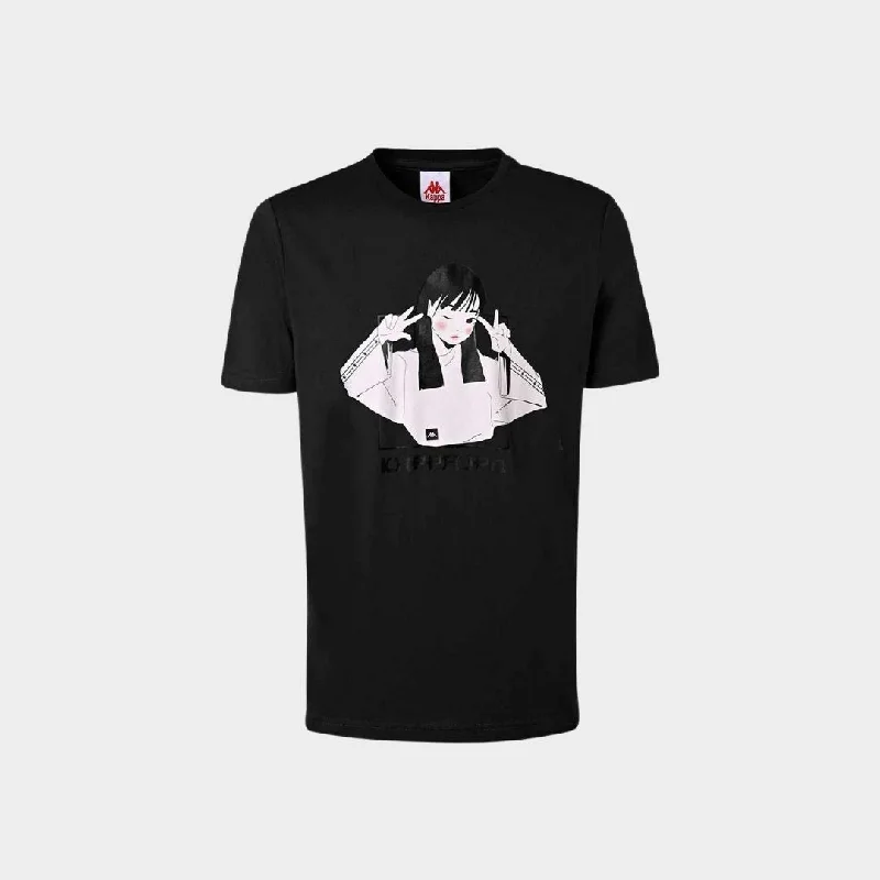 Kappa Authentic Japan Glesh Noir Homme T-Shirt Black