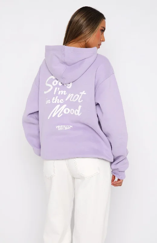 Not In The Mood Oversized Hoodie Lilac