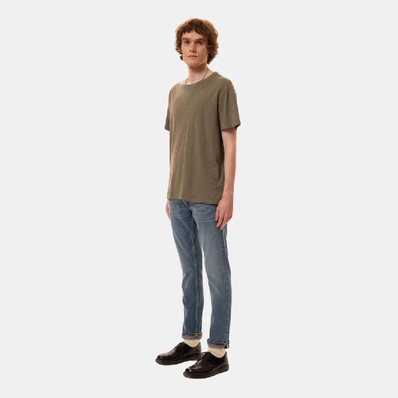 Nudie Jeans Co Roffe Slub T-Shirt Pale Olive