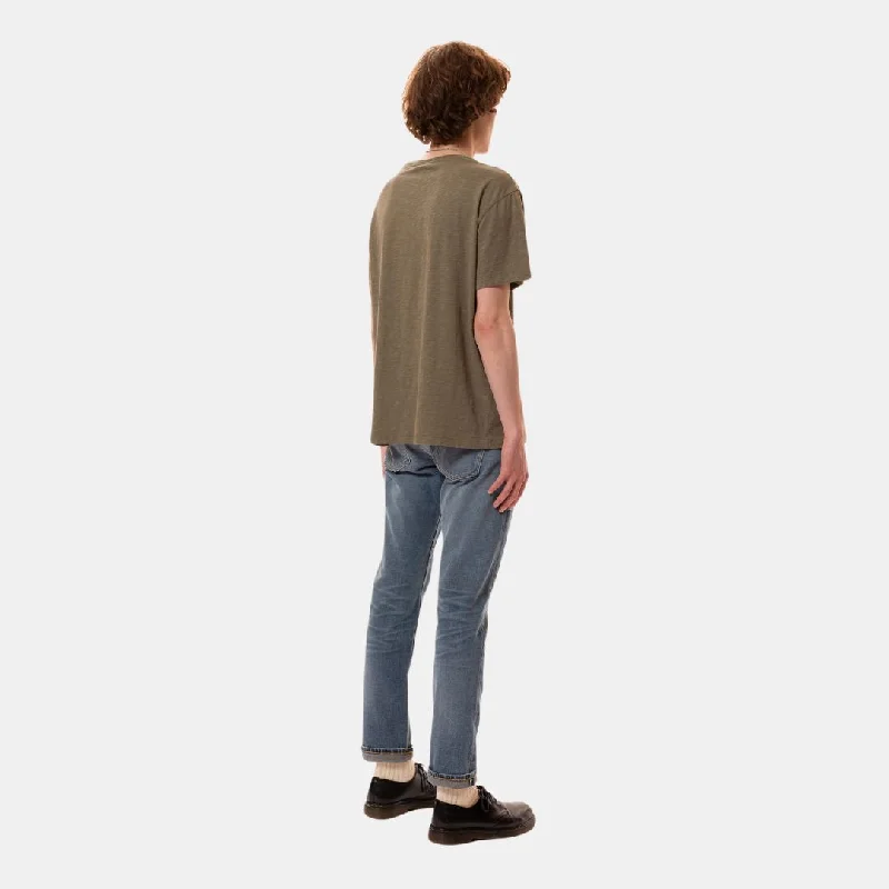 Nudie Jeans Co Roffe Slub T-Shirt Pale Olive