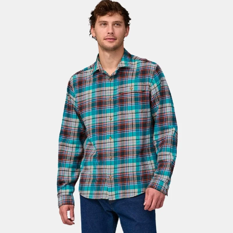 Patagonia Men's Cotton In Conversion Lightweight Fjord Flannel Shirt Belay Blue