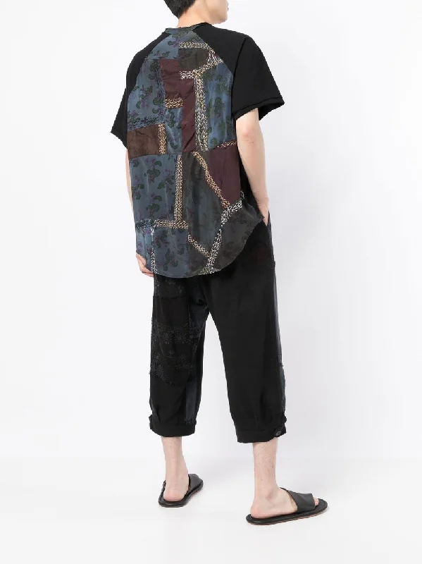 Patchwork Curved-Hem T-Shirt