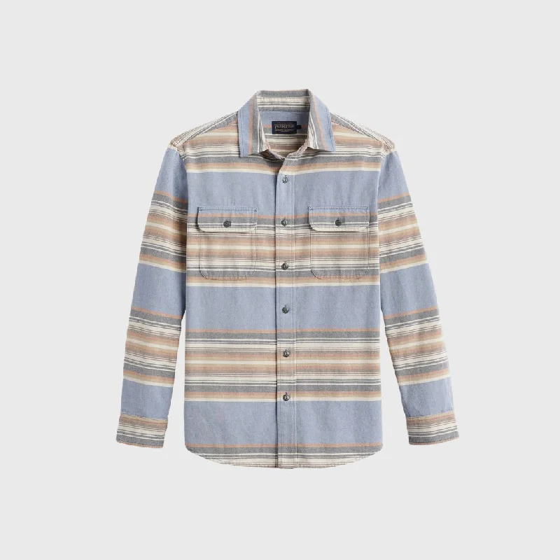 Pendleton Beach Shack Shirt Soft Indigo Stripe