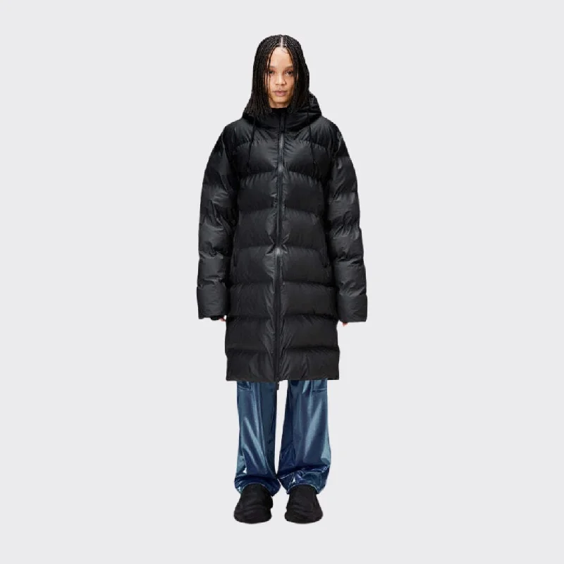 Rains Alta Long Puffer Jacket Black