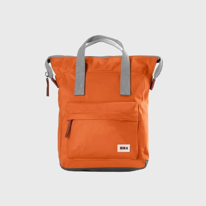 Roka London Bantry B Recycled Nylon Backpack Small Burnt Orange