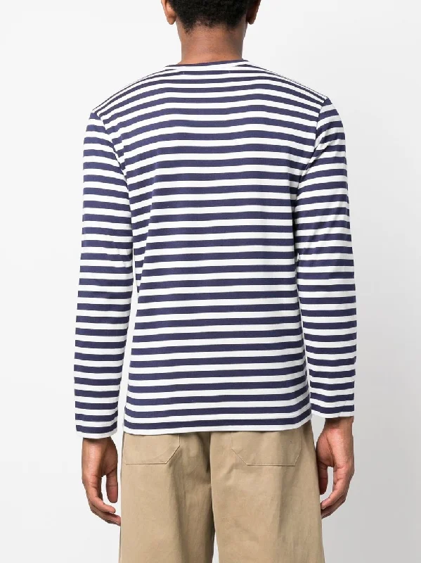 Stripe-Pattern Cotton T-Shirt