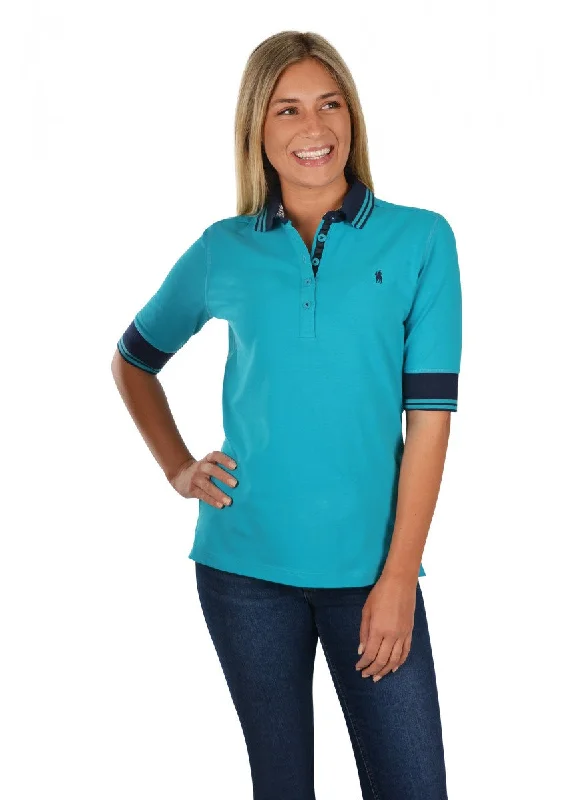 T1S2516065 Thomas Cook Women's Kerry Elbow Length Polo Teal