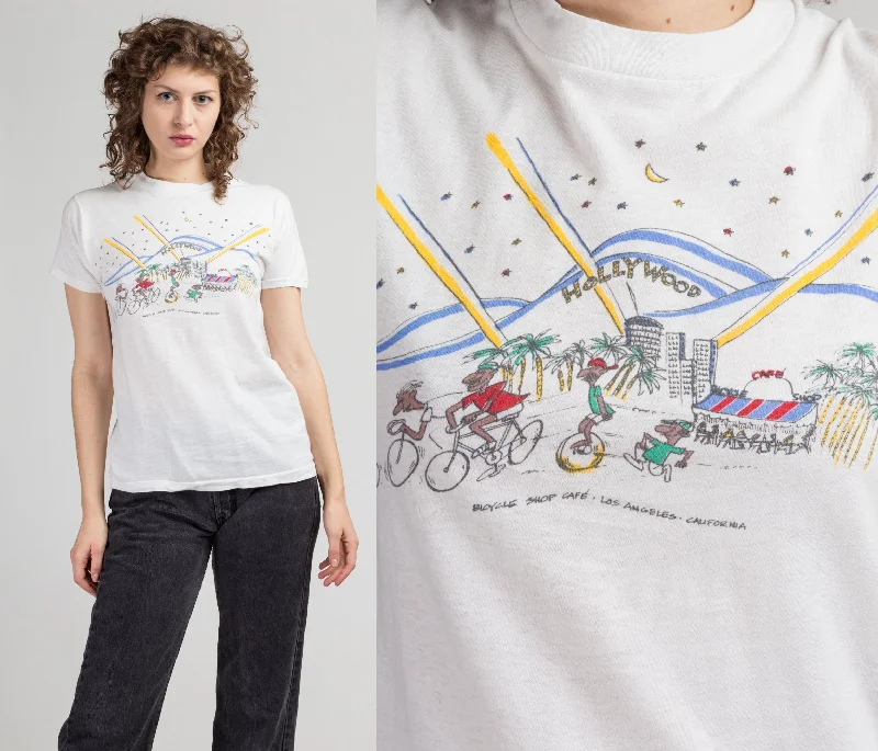 Vintage Hollywood Bicycle Shop Cafe T Shirt - Small to Medium