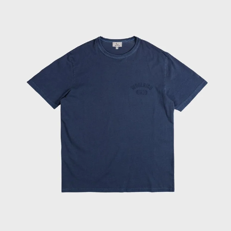 Woolrich Garment Dyed Logo T-Shirt Maritime Blue