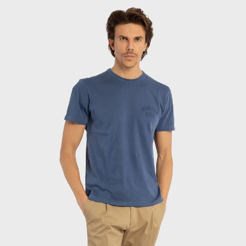 Woolrich Garment Dyed Logo T-Shirt Maritime Blue