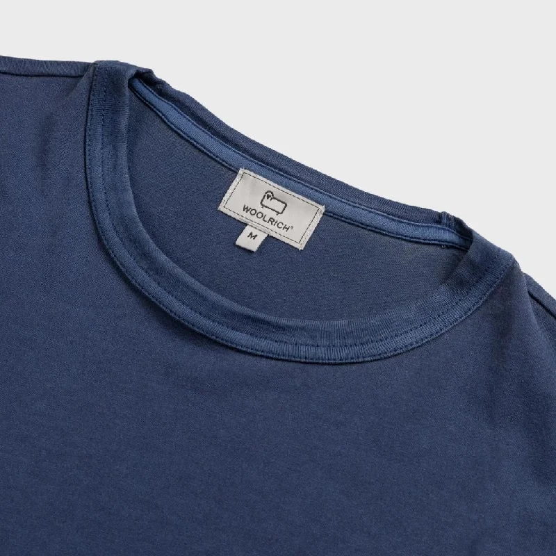 Woolrich Garment Dyed Logo T-Shirt Maritime Blue