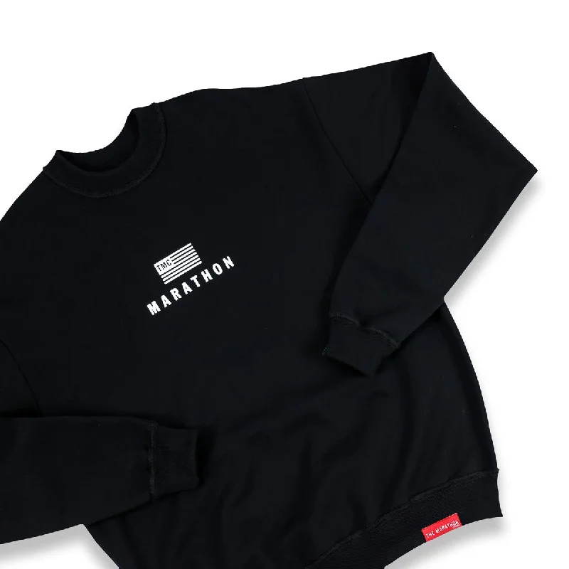 Marathon Modern Crewneck Sweatshirt - Black/White