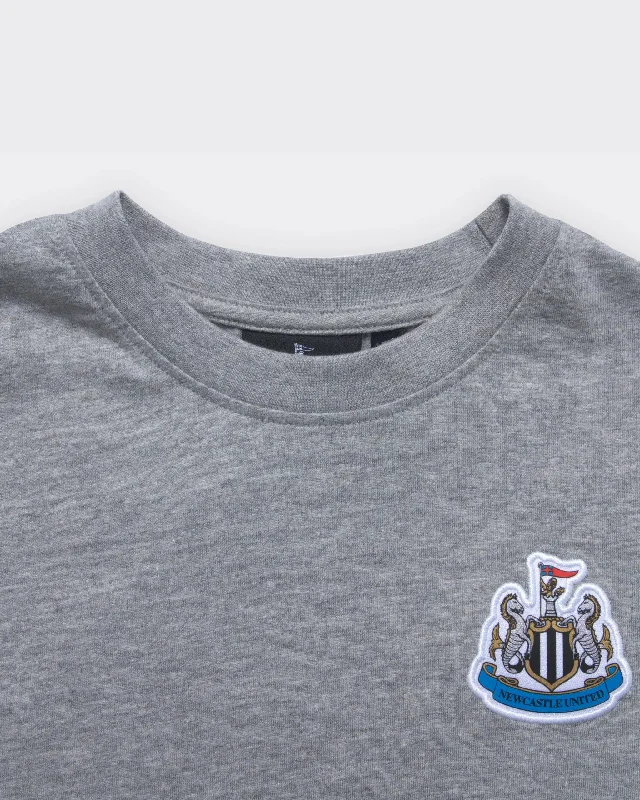 Newcastle United Boy's Grey Marl Terrace Crest T-Shirt