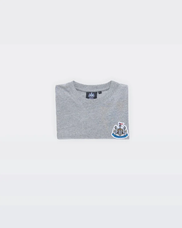 Newcastle United Boy's Grey Marl Terrace Crest T-Shirt