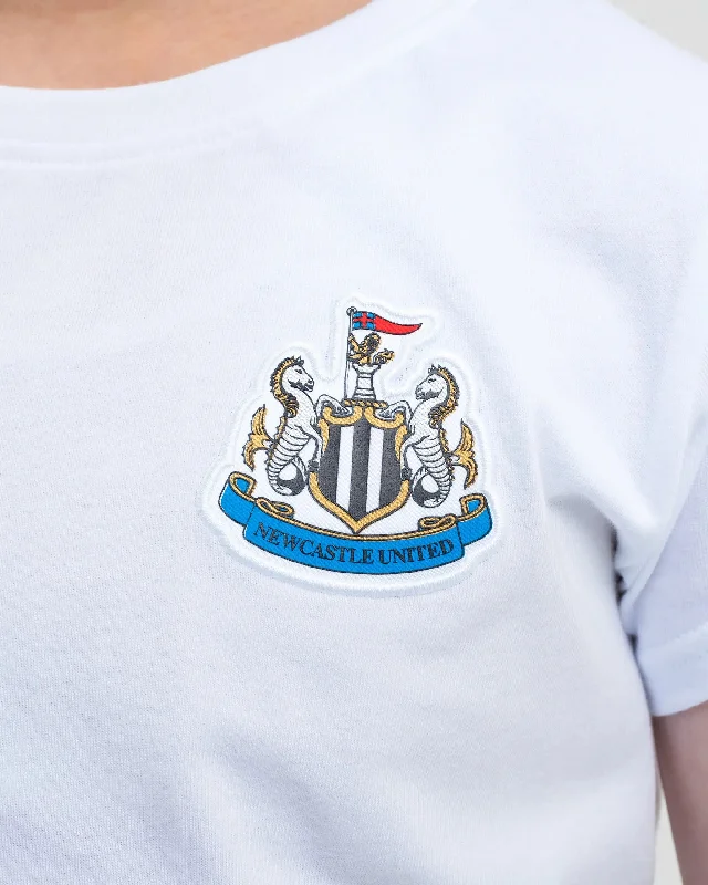 Newcastle United Girl's White Terrace Crest T-Shirt