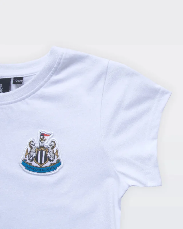 Newcastle United Girl's White Terrace Crest T-Shirt