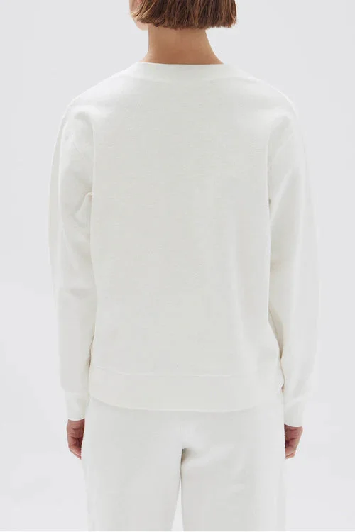 Poppy Textured Crew White