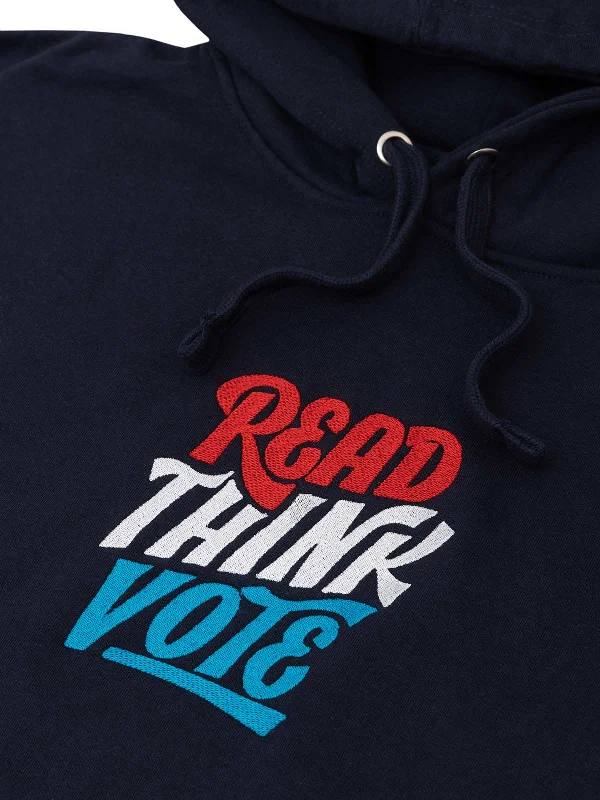 Read Think Vote Embroidered Unisex Hoodie (Print Shop)