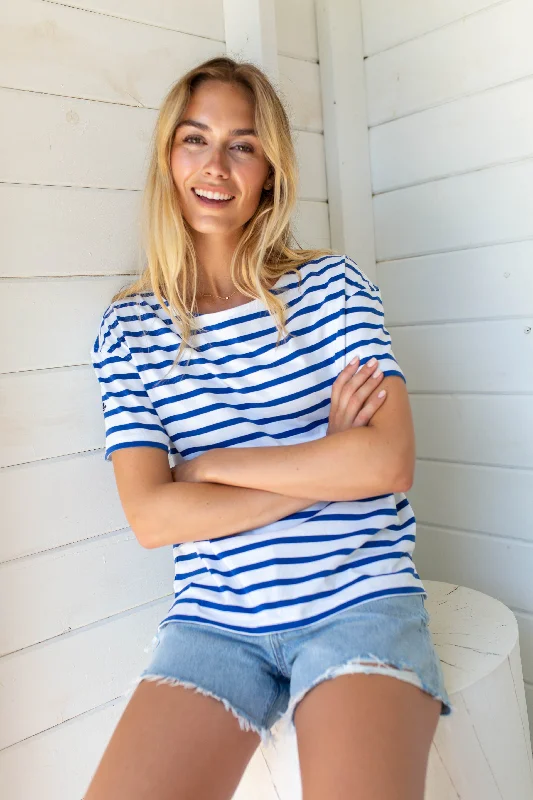 Short Sleeve Mariner - Tidal Blue/White