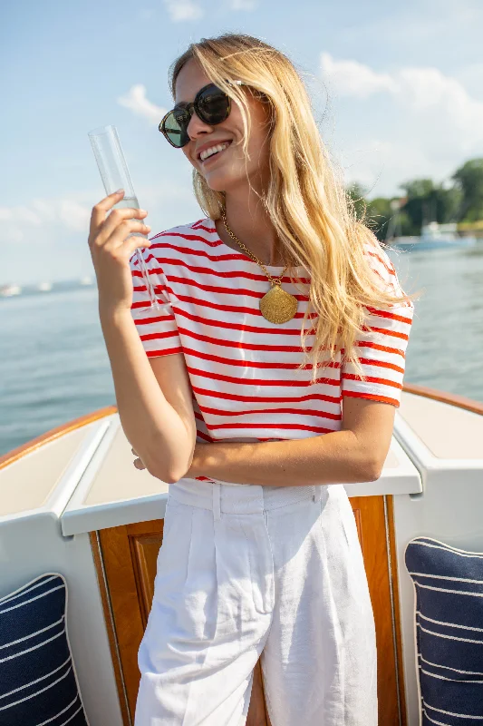 Short Sleeve Mariner - Red/White