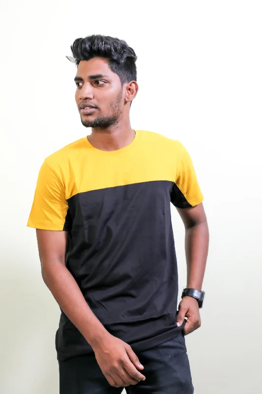 Yellow & Black Half Sleeve T Shirt