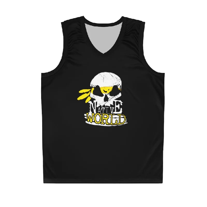 Yellow Native World Logo Basketball Jersey