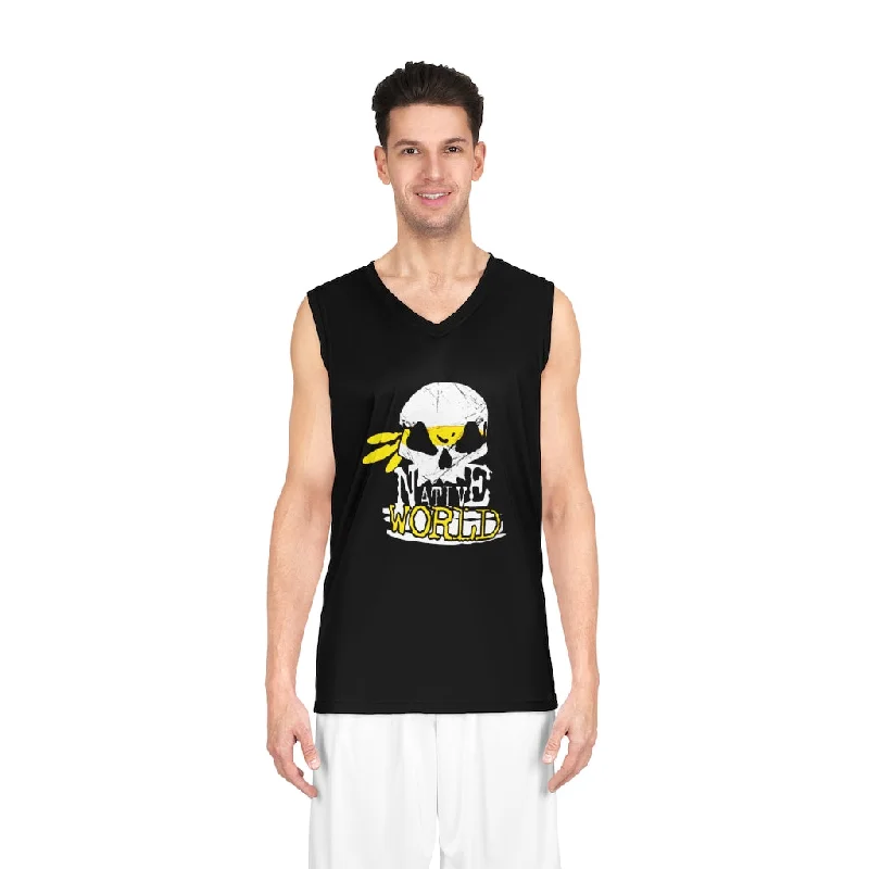 Yellow Native World Logo Basketball Jersey